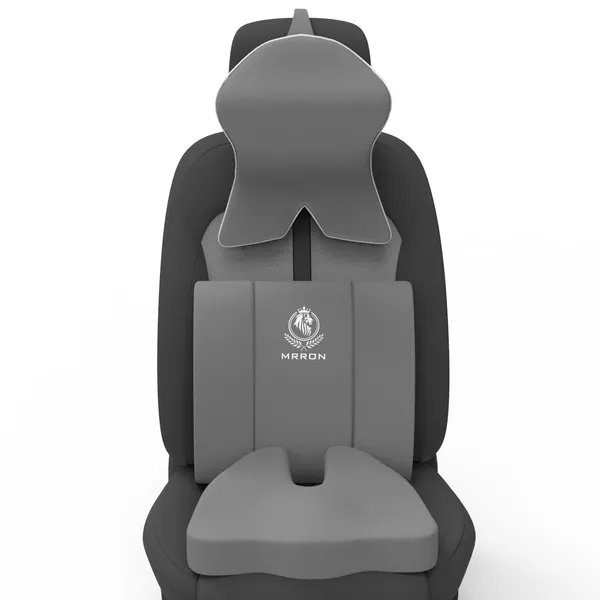 MRRON_Memory_Foam_Car_Seat_Cushion_Set_�_Lumbar_Back_Support,_Coccyx_Seat_Pad_&_Neck_Pillow_�_Ergonomic_Pain_Relief_for_Back,_Tailbone,_Sciatica_�_Ideal_for_Driving,_Office_&_Travel.