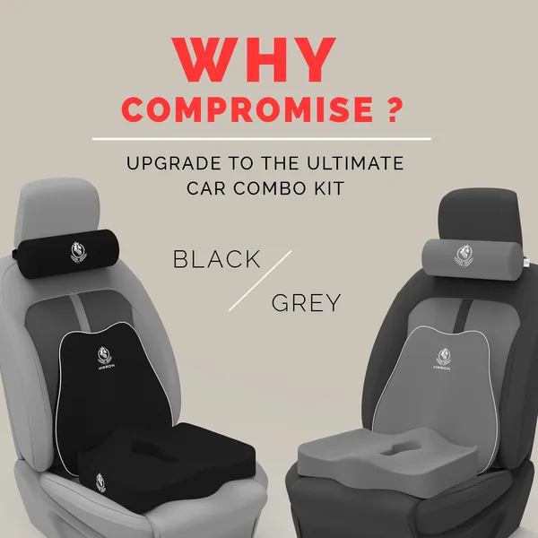 MRRON_Memory_Foam_Car_Seat_Cushion_Set_�_Lumbar_Back_Support,_Coccyx_Seat_Pad_&_Neck_Pillow_�_Ergonomic_Pain_Relief_for_Back,_Tailbone,_Sciatica_�_Ideal_for_Driving,_Office_&_Travel.