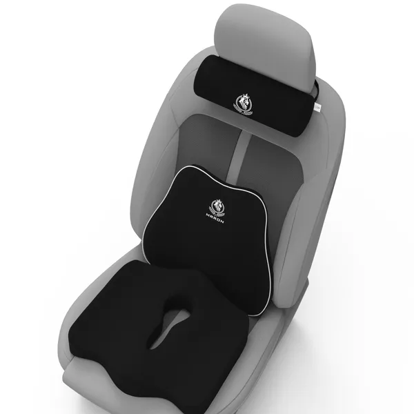 MRRON_Memory_Foam_Car_Seat_Cushion_Set_�_Lumbar_Back_Support,_Coccyx_Seat_Pad_&_Neck_Pillow_�_Ergonomic_Pain_Relief_for_Back,_Tailbone,_Sciatica_�_Ideal_for_Driving,_Office_&_Travel.