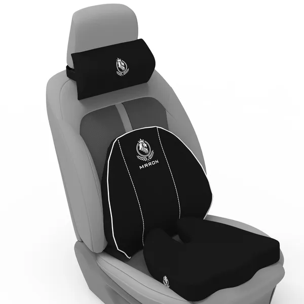 MRRON_Memory_Foam_Car_Seat_Cushion_Set_�_Lumbar_Back_Support,_Coccyx_Seat_Pad_&_Neck_Pillow_�_Ergonomic_Pain_Relief_for_Back,_Tailbone,_Sciatica_�_Ideal_for_Driving,_Office_&_Travel.