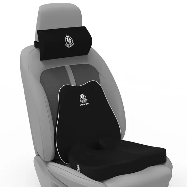 MRRON_Memory_Foam_Car_Seat_Cushion_Set_�_Lumbar_Back_Support,_Coccyx_Seat_Pad_&_Neck_Pillow_�_Ergonomic_Pain_Relief_for_Back,_Tailbone,_Sciatica_�_Ideal_for_Driving,_Office_&_Travel.