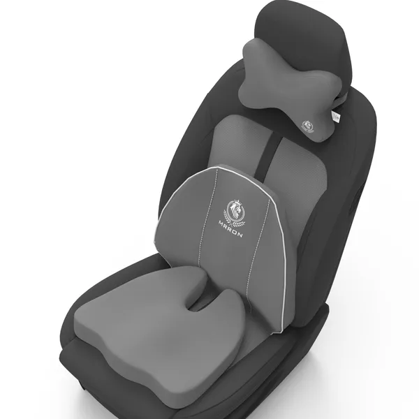 MRRON_Memory_Foam_Car_Seat_Cushion_Set_�_Lumbar_Back_Support,_Coccyx_Seat_Pad_&_Neck_Pillow_�_Ergonomic_Pain_Relief_for_Back,_Tailbone,_Sciatica_�_Ideal_for_Driving,_Office_&_Travel.