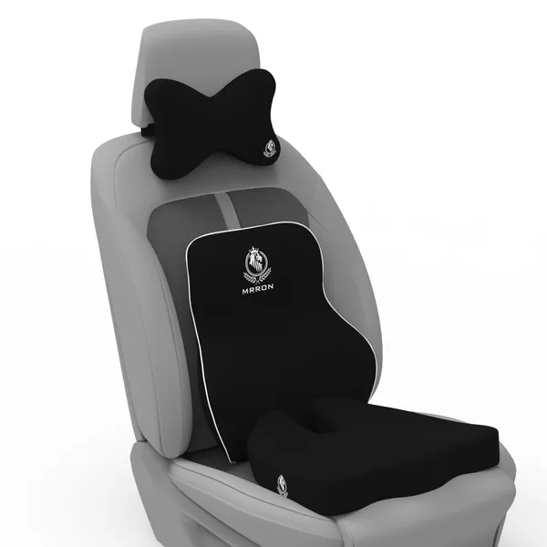 MRRON_Memory_Foam_Car_Seat_Cushion_Set_�_Lumbar_Back_Support,_Coccyx_Seat_Pad_&_Neck_Pillow_�_Ergonomic_Pain_Relief_for_Back,_Tailbone,_Sciatica_�_Ideal_for_Driving,_Office_&_Travel.