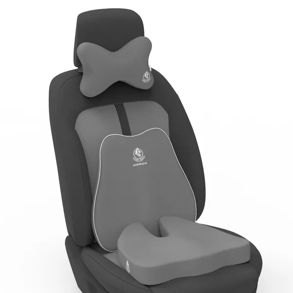MRRON_Memory_Foam_Car_Seat_Cushion_Set_�_Lumbar_Back_Support,_Coccyx_Seat_Pad_&_Neck_Pillow_�_Ergonomic_Pain_Relief_for_Back,_Tailbone,_Sciatica_�_Ideal_for_Driving,_Office_&_Travel.
