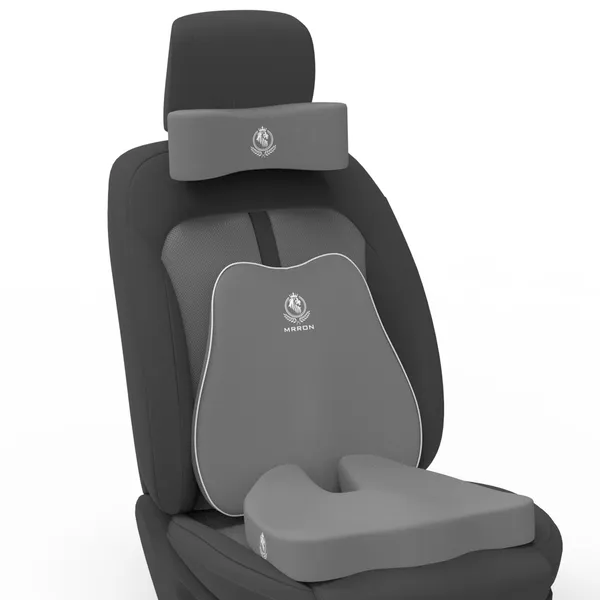 MRRON_Memory_Foam_Car_Seat_Cushion_Set_�_Lumbar_Back_Support,_Coccyx_Seat_Pad_&_Neck_Pillow_�_Ergonomic_Pain_Relief_for_Back,_Tailbone,_Sciatica_�_Ideal_for_Driving,_Office_&_Travel.