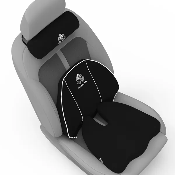 MRRON_Memory_Foam_Car_Seat_Cushion_Set_�_Lumbar_Back_Support,_Coccyx_Seat_Pad_&_Neck_Pillow_�_Ergonomic_Pain_Relief_for_Back,_Tailbone,_Sciatica_�_Ideal_for_Driving,_Office_&_Travel.