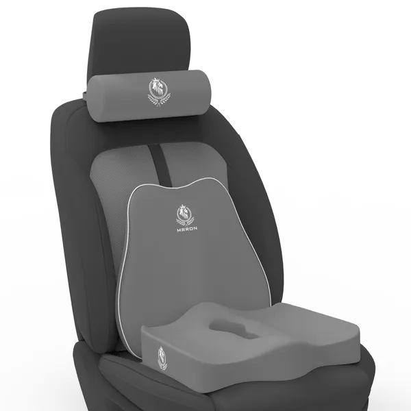 MRRON_Memory_Foam_Car_Seat_Cushion_Set_�_Lumbar_Back_Support,_Coccyx_Seat_Pad_&_Neck_Pillow_�_Ergonomic_Pain_Relief_for_Back,_Tailbone,_Sciatica_�_Ideal_for_Driving,_Office_&_Travel.