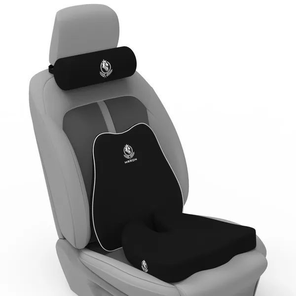 MRRON_Memory_Foam_Car_Seat_Cushion_Set_�_Lumbar_Back_Support,_Coccyx_Seat_Pad_&_Neck_Pillow_�_Ergonomic_Pain_Relief_for_Back,_Tailbone,_Sciatica_�_Ideal_for_Driving,_Office_&_Travel.