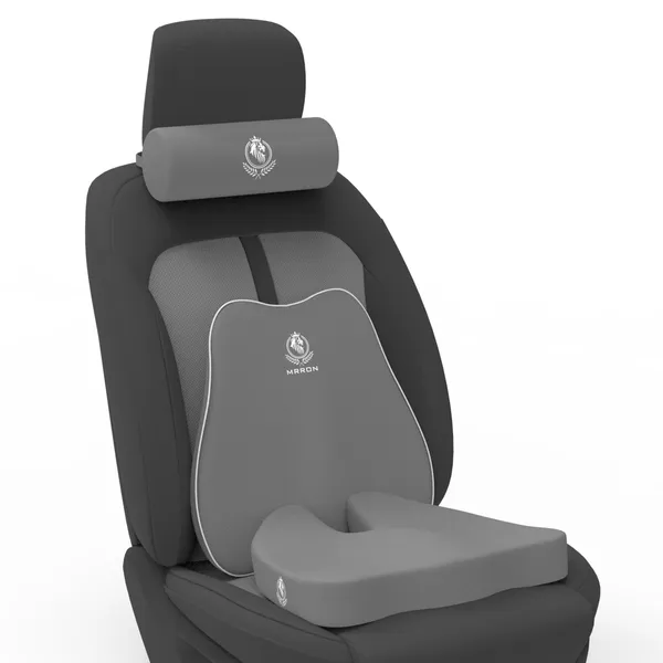 MRRON_Memory_Foam_Car_Seat_Cushion_Set_�_Lumbar_Back_Support,_Coccyx_Seat_Pad_&_Neck_Pillow_�_Ergonomic_Pain_Relief_for_Back,_Tailbone,_Sciatica_�_Ideal_for_Driving,_Office_&_Travel.