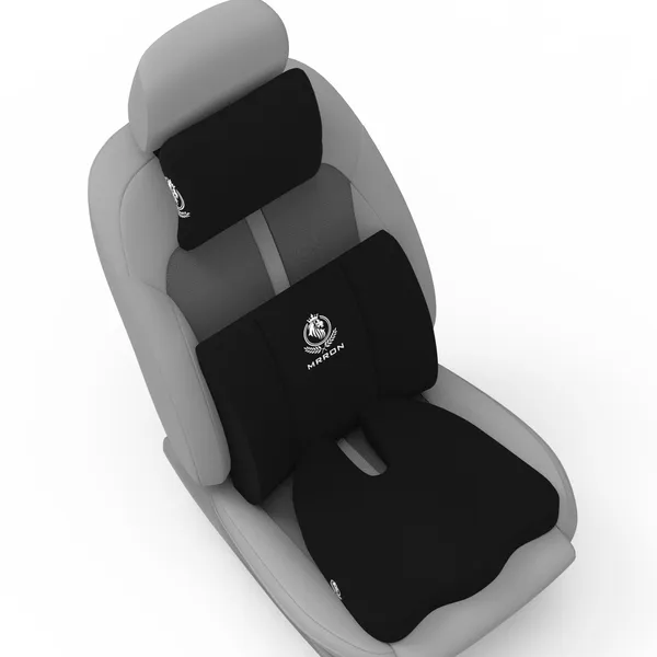 MRRON_Memory_Foam_Car_Seat_Cushion_Set_�_Lumbar_Back_Support,_Coccyx_Seat_Pad_&_Neck_Pillow_�_Ergonomic_Pain_Relief_for_Back,_Tailbone,_Sciatica_�_Ideal_for_Driving,_Office_&_Travel.
