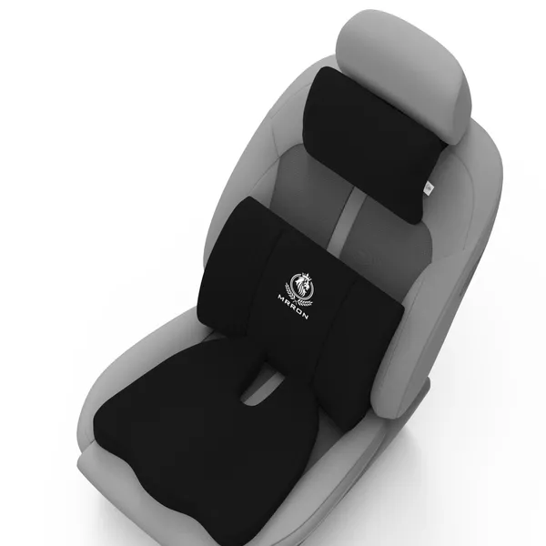 MRRON_Memory_Foam_Car_Seat_Cushion_Set_�_Lumbar_Back_Support,_Coccyx_Seat_Pad_&_Neck_Pillow_�_Ergonomic_Pain_Relief_for_Back,_Tailbone,_Sciatica_�_Ideal_for_Driving,_Office_&_Travel.