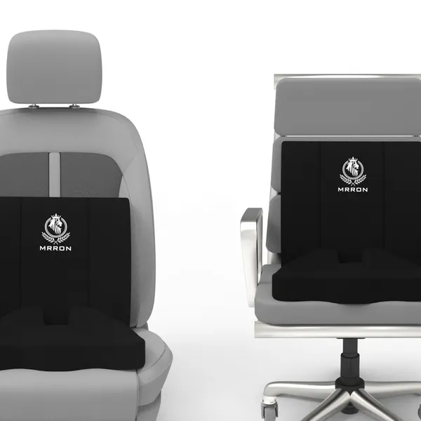 MRRON_Car_Seat_Cushion_�_2-Piece_Set_with_Back_Support_&_Coccyx_Cushion_�_Orthopedic_Support_for_Back,_Tailbone,_Sciatica_Pain_�_Ergonomic_Comfort_for_Car,_Office,_or_Home_Chair