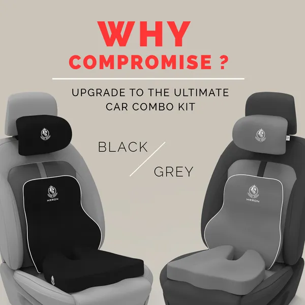 MRRON_Memory_Foam_Car_Seat_Cushion_Set_�_Lumbar_Back_Support,_Coccyx_Seat_Pad_&_Neck_Pillow_�_Ergonomic_Pain_Relief_for_Back,_Tailbone,_Sciatica_�_Ideal_for_Driving,_Office_&_Travel.