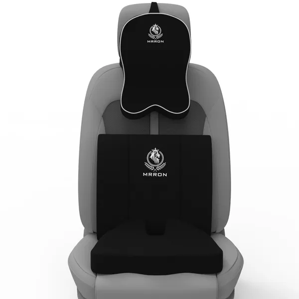 MRRON_Memory_Foam_Car_Seat_Cushion_Set_�_Lumbar_Back_Support,_Coccyx_Seat_Pad_&_Neck_Pillow_�_Ergonomic_Pain_Relief_for_Back,_Tailbone,_Sciatica_�_Ideal_for_Driving,_Office_&_Travel.