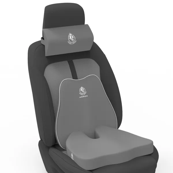 MRRON_Memory_Foam_Car_Seat_Cushion_Set_�_Lumbar_Back_Support,_Coccyx_Seat_Pad_&_Neck_Pillow_�_Ergonomic_Pain_Relief_for_Back,_Tailbone,_Sciatica_�_Ideal_for_Driving,_Office_&_Travel.