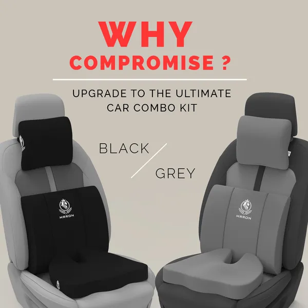 MRRON_Memory_Foam_Car_Seat_Cushion_Set_�_Lumbar_Back_Support,_Coccyx_Seat_Pad_&_Neck_Pillow_�_Ergonomic_Pain_Relief_for_Back,_Tailbone,_Sciatica_�_Ideal_for_Driving,_Office_&_Travel.