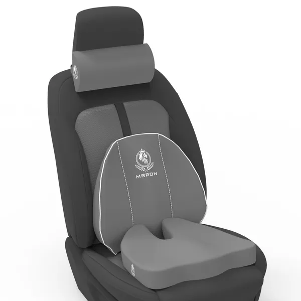MRRON_Memory_Foam_Car_Seat_Cushion_Set_�_Lumbar_Back_Support,_Coccyx_Seat_Pad_&_Neck_Pillow_�_Ergonomic_Pain_Relief_for_Back,_Tailbone,_Sciatica_�_Ideal_for_Driving,_Office_&_Travel.
