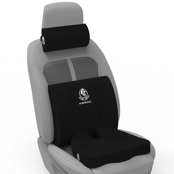 MRRON_Memory_Foam_Car_Seat_Cushion_Set_�_Lumbar_Back_Support,_Coccyx_Seat_Pad_&_Neck_Pillow_�_Ergonomic_Pain_Relief_for_Back,_Tailbone,_Sciatica_�_Ideal_for_Driving,_Office_&_Travel.