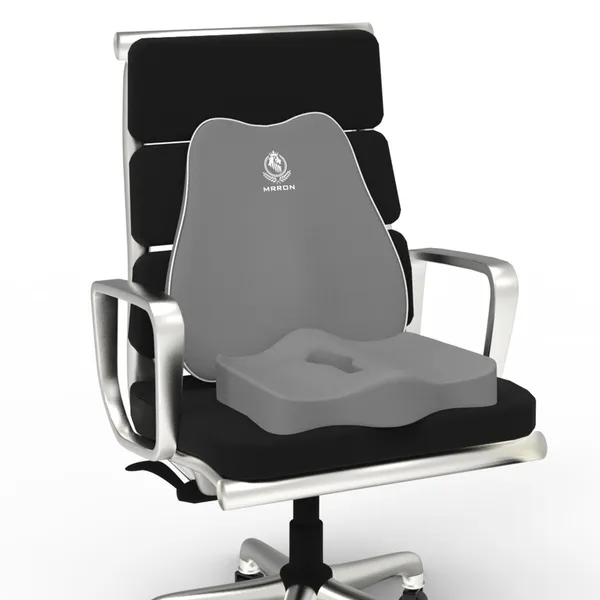 MRRON_Car_Seat_Cushion_�_2-Piece_Set_with_Back_Support_&_Coccyx_Cushion_�_Orthopedic_Support_for_Back,_Tailbone,_Sciatica_Pain_�_Ergonomic_Comfort_for_Car,_Office,_or_Home_Chair
