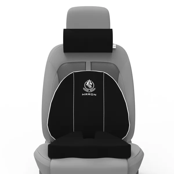 MRRON_Memory_Foam_Car_Seat_Cushion_Set_�_Lumbar_Back_Support,_Coccyx_Seat_Pad_&_Neck_Pillow_�_Ergonomic_Pain_Relief_for_Back,_Tailbone,_Sciatica_�_Ideal_for_Driving,_Office_&_Travel.