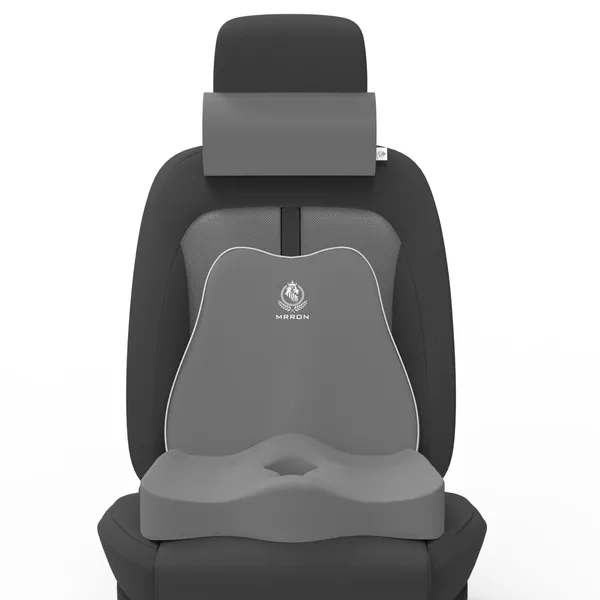 MRRON_Memory_Foam_Car_Seat_Cushion_Set_�_Lumbar_Back_Support,_Coccyx_Seat_Pad_&_Neck_Pillow_�_Ergonomic_Pain_Relief_for_Back,_Tailbone,_Sciatica_�_Ideal_for_Driving,_Office_&_Travel.