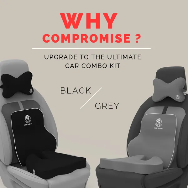 MRRON_Memory_Foam_Car_Seat_Cushion_Set_�_Lumbar_Back_Support,_Coccyx_Seat_Pad_&_Neck_Pillow_�_Ergonomic_Pain_Relief_for_Back,_Tailbone,_Sciatica_�_Ideal_for_Driving,_Office_&_Travel.