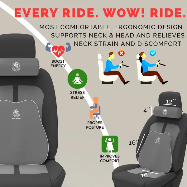 MRRON_Back_Support_Neck_Rest_for_Chair_&_Car_Seat,_Orthopaedic_Lumbar_Support_Memory_Foam_Backrest_Cushion_Designed_for_Back_Pain_Relief_Pillow_for_Comfortable_Sitting