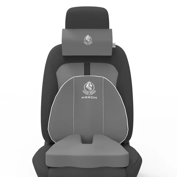 MRRON_Memory_Foam_Car_Seat_Cushion_Set_�_Lumbar_Back_Support,_Coccyx_Seat_Pad_&_Neck_Pillow_�_Ergonomic_Pain_Relief_for_Back,_Tailbone,_Sciatica_�_Ideal_for_Driving,_Office_&_Travel.