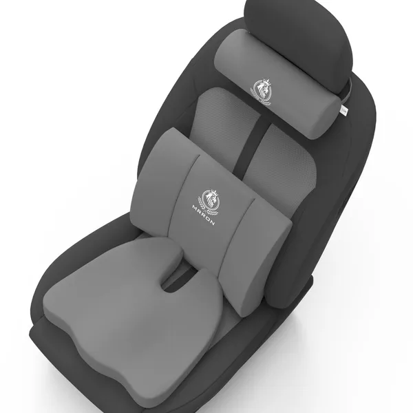 MRRON_Memory_Foam_Car_Seat_Cushion_Set_�_Lumbar_Back_Support,_Coccyx_Seat_Pad_&_Neck_Pillow_�_Ergonomic_Pain_Relief_for_Back,_Tailbone,_Sciatica_�_Ideal_for_Driving,_Office_&_Travel.