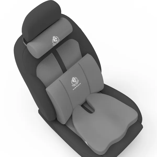 MRRON_Memory_Foam_Car_Seat_Cushion_Set_�_Lumbar_Back_Support,_Coccyx_Seat_Pad_&_Neck_Pillow_�_Ergonomic_Pain_Relief_for_Back,_Tailbone,_Sciatica_�_Ideal_for_Driving,_Office_&_Travel.