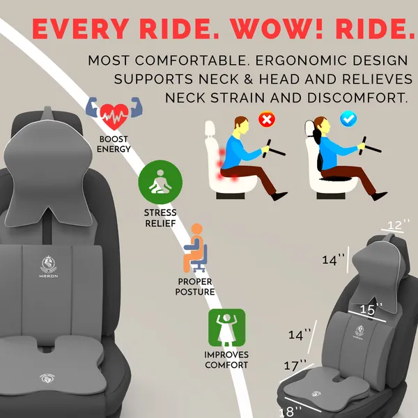 MRRON_Memory_Foam_Car_Seat_Cushion_Combo_–_Backrest,_Seat_Cushion_&_Neckrest_for_Tailbone,_Sciatica_&_Back_Pain_Relief_–_Orthopedic_Support_for_Driving,_Office_Chair.