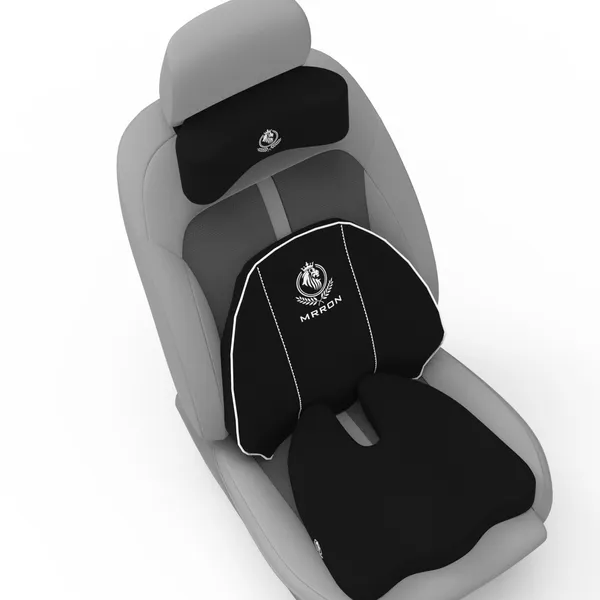 MRRON_Memory_Foam_Car_Seat_Cushion_Set_�_Lumbar_Back_Support,_Coccyx_Seat_Pad_&_Neck_Pillow_�_Ergonomic_Pain_Relief_for_Back,_Tailbone,_Sciatica_�_Ideal_for_Driving,_Office_&_Travel.
