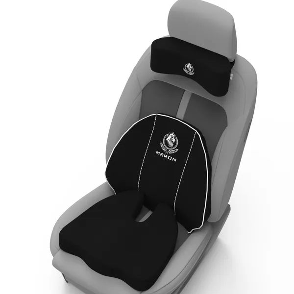 MRRON_Memory_Foam_Car_Seat_Cushion_Set_�_Lumbar_Back_Support,_Coccyx_Seat_Pad_&_Neck_Pillow_�_Ergonomic_Pain_Relief_for_Back,_Tailbone,_Sciatica_�_Ideal_for_Driving,_Office_&_Travel.