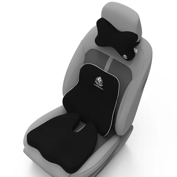 MRRON_Memory_Foam_Car_Seat_Cushion_Set_�_Lumbar_Back_Support,_Coccyx_Seat_Pad_&_Neck_Pillow_�_Ergonomic_Pain_Relief_for_Back,_Tailbone,_Sciatica_�_Ideal_for_Driving,_Office_&_Travel.