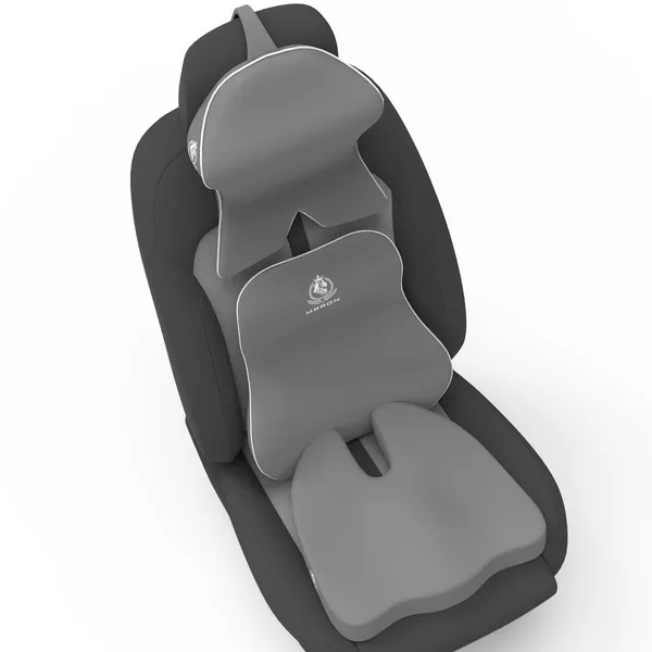 MRRON_Memory_Foam_Car_Seat_Cushion_Set_�_Lumbar_Back_Support,_Coccyx_Seat_Pad_&_Neck_Pillow_�_Ergonomic_Pain_Relief_for_Back,_Tailbone,_Sciatica_�_Ideal_for_Driving,_Office_&_Travel.