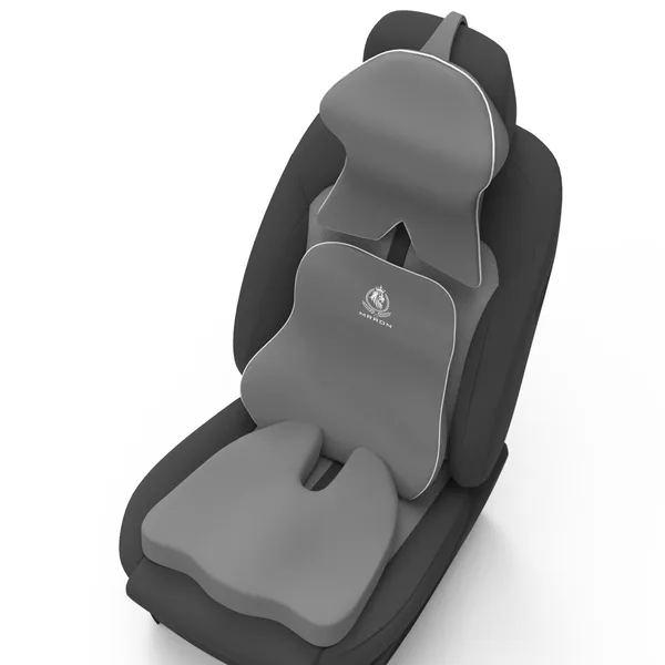 MRRON_Memory_Foam_Car_Seat_Cushion_Set_�_Lumbar_Back_Support,_Coccyx_Seat_Pad_&_Neck_Pillow_�_Ergonomic_Pain_Relief_for_Back,_Tailbone,_Sciatica_�_Ideal_for_Driving,_Office_&_Travel.