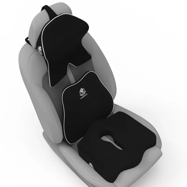 MRRON_Memory_Foam_Car_Seat_Cushion_Set_�_Lumbar_Back_Support,_Coccyx_Seat_Pad_&_Neck_Pillow_�_Ergonomic_Pain_Relief_for_Back,_Tailbone,_Sciatica_�_Ideal_for_Driving,_Office_&_Travel.
