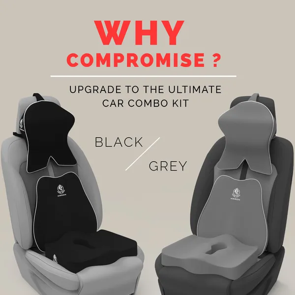 MRRON_Memory_Foam_Car_Seat_Cushion_Set_�_Lumbar_Back_Support,_Coccyx_Seat_Pad_&_Neck_Pillow_�_Ergonomic_Pain_Relief_for_Back,_Tailbone,_Sciatica_�_Ideal_for_Driving,_Office_&_Travel.