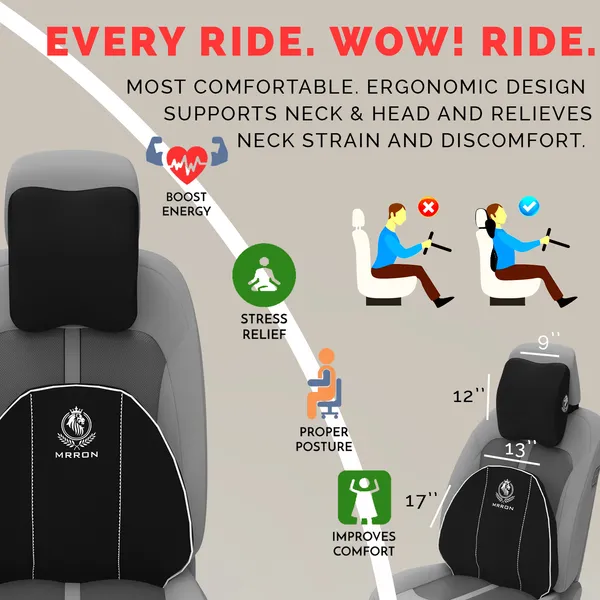 MRRON_Neckpro_Cruz_Spine_Back_Support_Neck_Rest_for_Chair_&_Car_Seat,_Orthopaedic_Lumbar_Support_Memory_Foam_Backrest_Cushion_Designed_for_Back_Pain_Relief_Pillow_for_Comfortable_Sitting