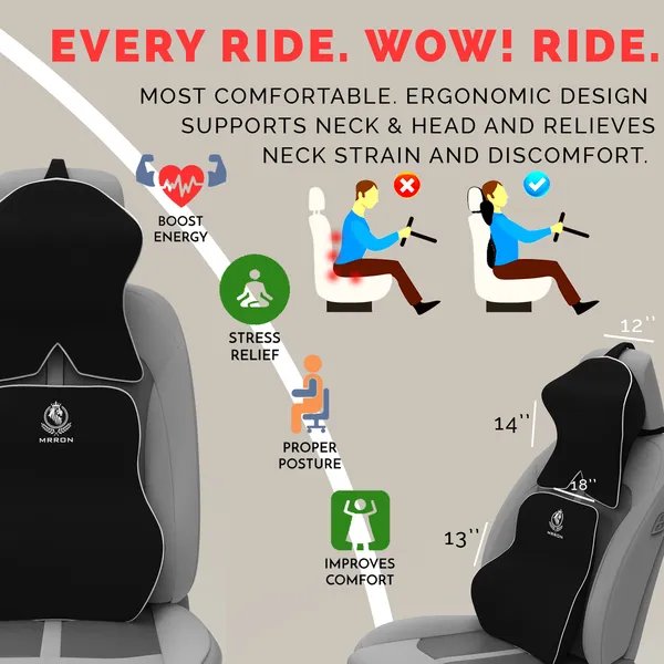 Memory_Foam_Neck_Rest_&_Extra_Lumbar_Support_For_Car_Or_Office_Chair-_Memory_Foam_Back_Cushion_Support_Relive_Pain_During_Along_Sitting_Hours_With_Neckrest
