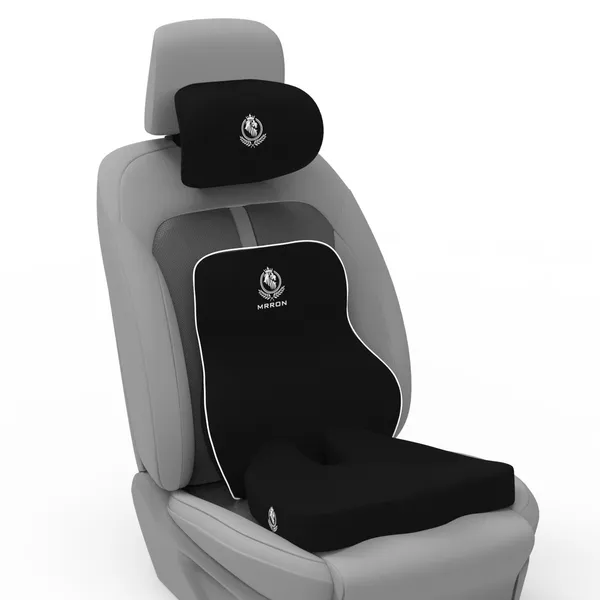 MRRON_Memory_Foam_Car_Seat_Cushion_Set_�_Lumbar_Back_Support,_Coccyx_Seat_Pad_&_Neck_Pillow_�_Ergonomic_Pain_Relief_for_Back,_Tailbone,_Sciatica_�_Ideal_for_Driving,_Office_&_Travel.