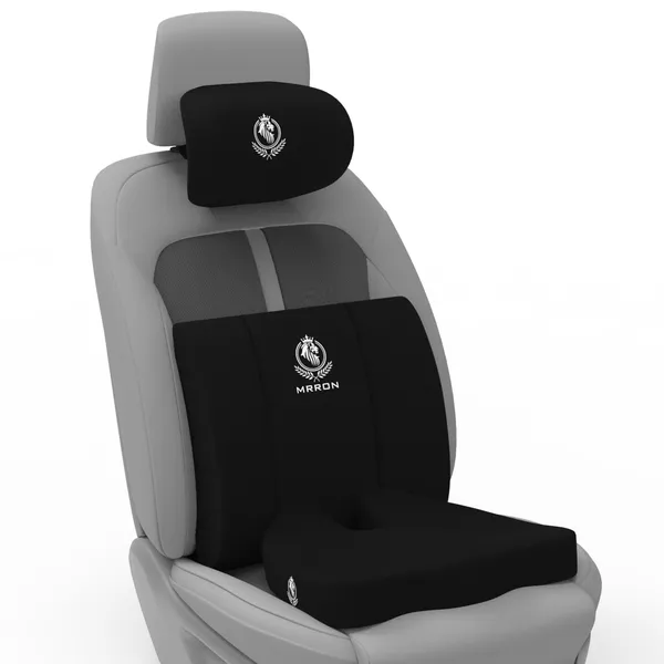MRRON_Memory_Foam_Car_Seat_Cushion_Set_�_Lumbar_Back_Support,_Coccyx_Seat_Pad_&_Neck_Pillow_�_Ergonomic_Pain_Relief_for_Back,_Tailbone,_Sciatica_�_Ideal_for_Driving,_Office_&_Travel.