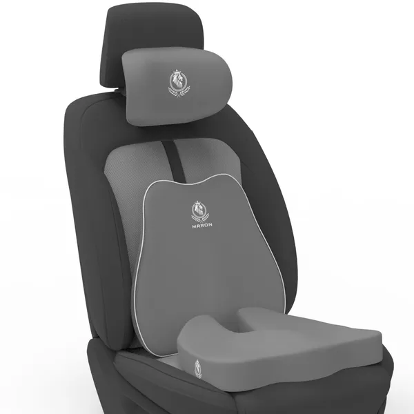 MRRON_Memory_Foam_Car_Seat_Cushion_Set_�_Lumbar_Back_Support,_Coccyx_Seat_Pad_&_Neck_Pillow_�_Ergonomic_Pain_Relief_for_Back,_Tailbone,_Sciatica_�_Ideal_for_Driving,_Office_&_Travel.