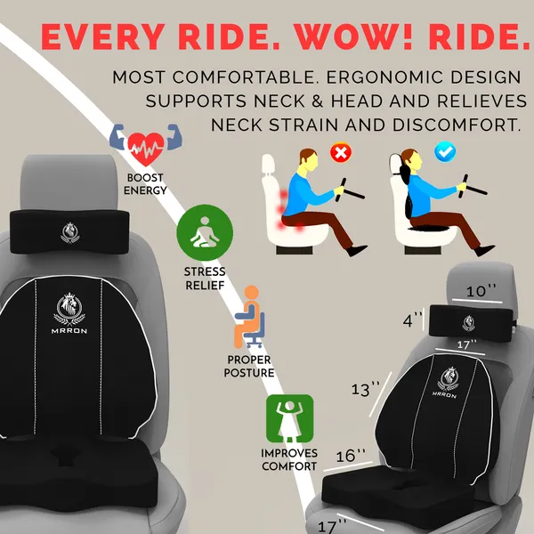 MRRON_Brezze_Neck_rest_Cruz_Back_Support_or_Coccxy_Orthopaedic_Cushion_for_Long_Sitting_Universal_fit_with_Ergonomic_Design_Made_by_High_Density_Memory_Foam_Used_for_Car_or_Office_Chairs.