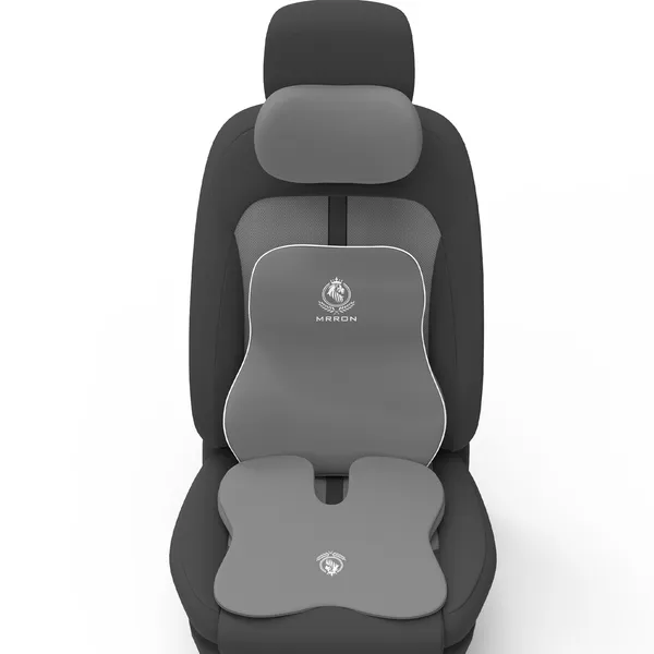 MRRON_Memory_Foam_Car_Seat_Cushion_Combo_–_Backrest,_Seat_Cushion_&_Neckrest_for_Tailbone,_Sciatica_&_Back_Pain_Relief_–_Orthopedic_Support_for_Driving,_Office_Chair.