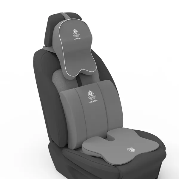 MRRON_Memory_Foam_Car_Seat_Cushion_Combo_–_Backrest,_Seat_Cushion_&_Neckrest_for_Tailbone,_Sciatica_&_Back_Pain_Relief_–_Orthopedic_Support_for_Driving,_Office_Chair.