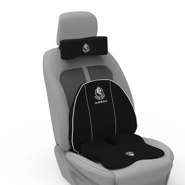MRRON_Memory_Foam_Car_Seat_Cushion_Combo_–_Backrest,_Seat_Cushion_&_Neckrest_for_Tailbone,_Sciatica_&_Back_Pain_Relief_–_Orthopedic_Support_for_Driving,_Office_Chair.
