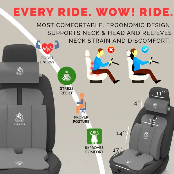 MRRON_Memory_Foam_Car_Seat_Cushion_Combo_–_Backrest,_Seat_Cushion_&_Neckrest_for_Tailbone,_Sciatica_&_Back_Pain_Relief_–_Orthopedic_Support_for_Driving,_Office_Chair.