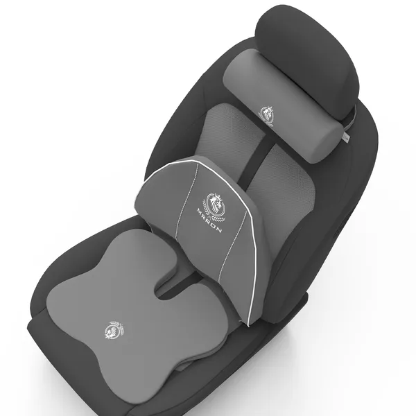 MRRON_Memory_Foam_Car_Seat_Cushion_Combo_–_Backrest,_Seat_Cushion_&_Neckrest_for_Tailbone,_Sciatica_&_Back_Pain_Relief_–_Orthopedic_Support_for_Driving,_Office_Chair.