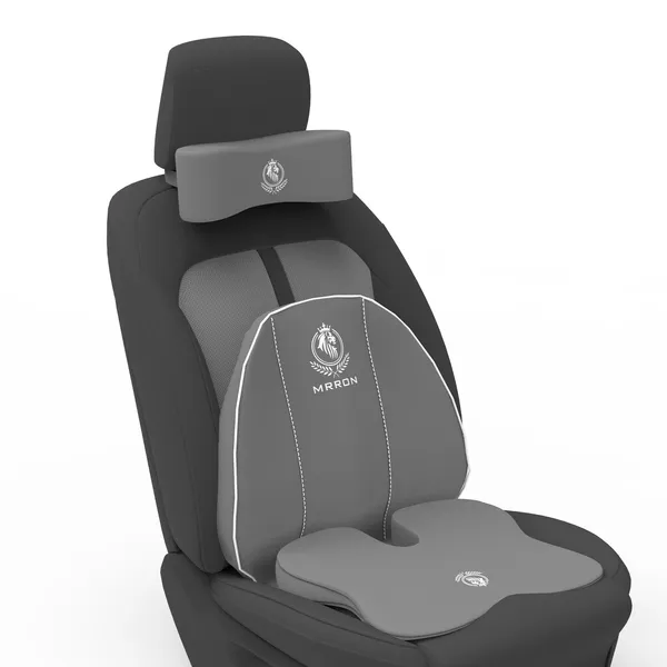 MRRON_Memory_Foam_Car_Seat_Cushion_Combo_–_Backrest,_Seat_Cushion_&_Neckrest_for_Tailbone,_Sciatica_&_Back_Pain_Relief_–_Orthopedic_Support_for_Driving,_Office_Chair.